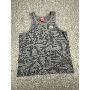 Nike‎ Tank Top Womens Black Gray Abstract Textured Pattern Racerback Size S